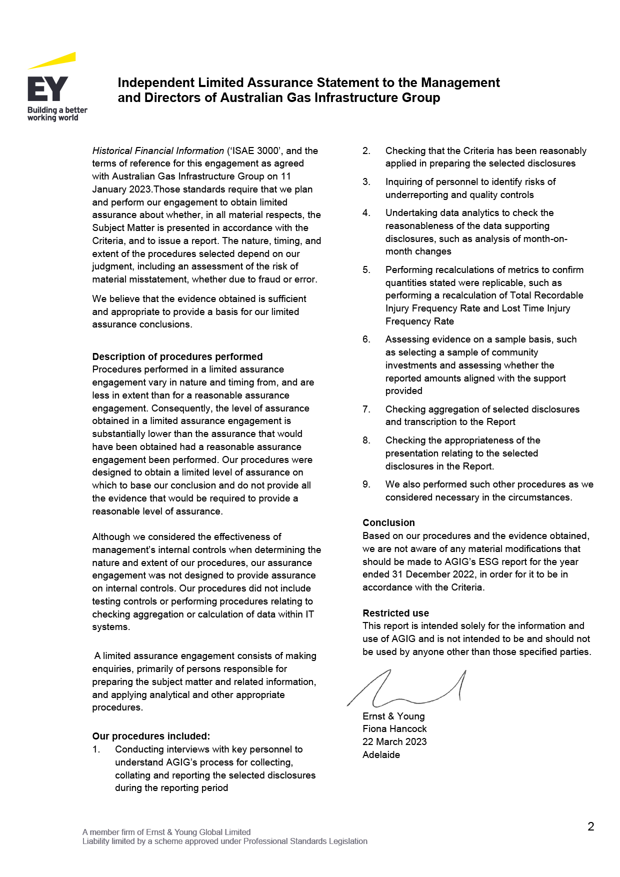 ESG 2022 Appendix
